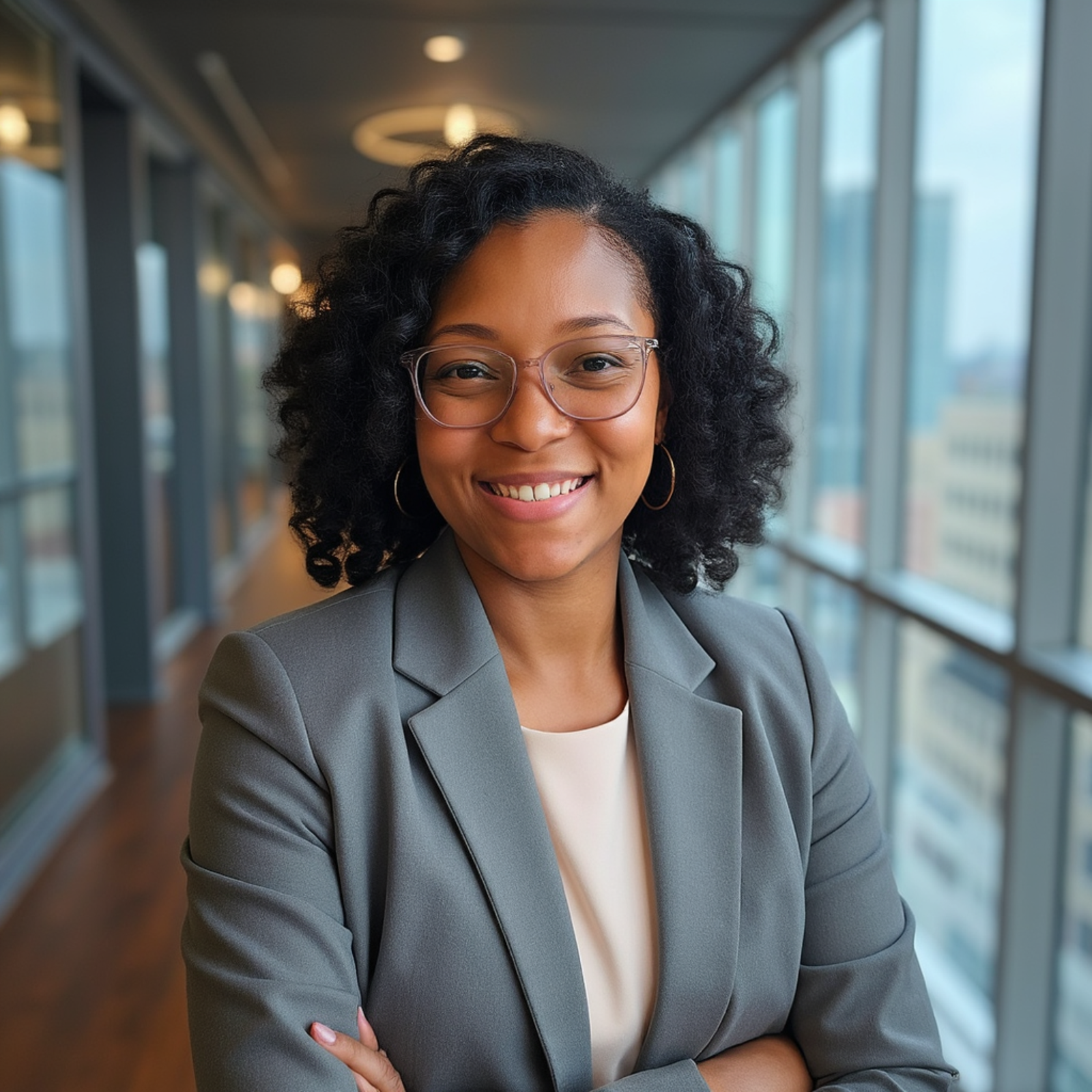 confident successful business woman smiling brightly